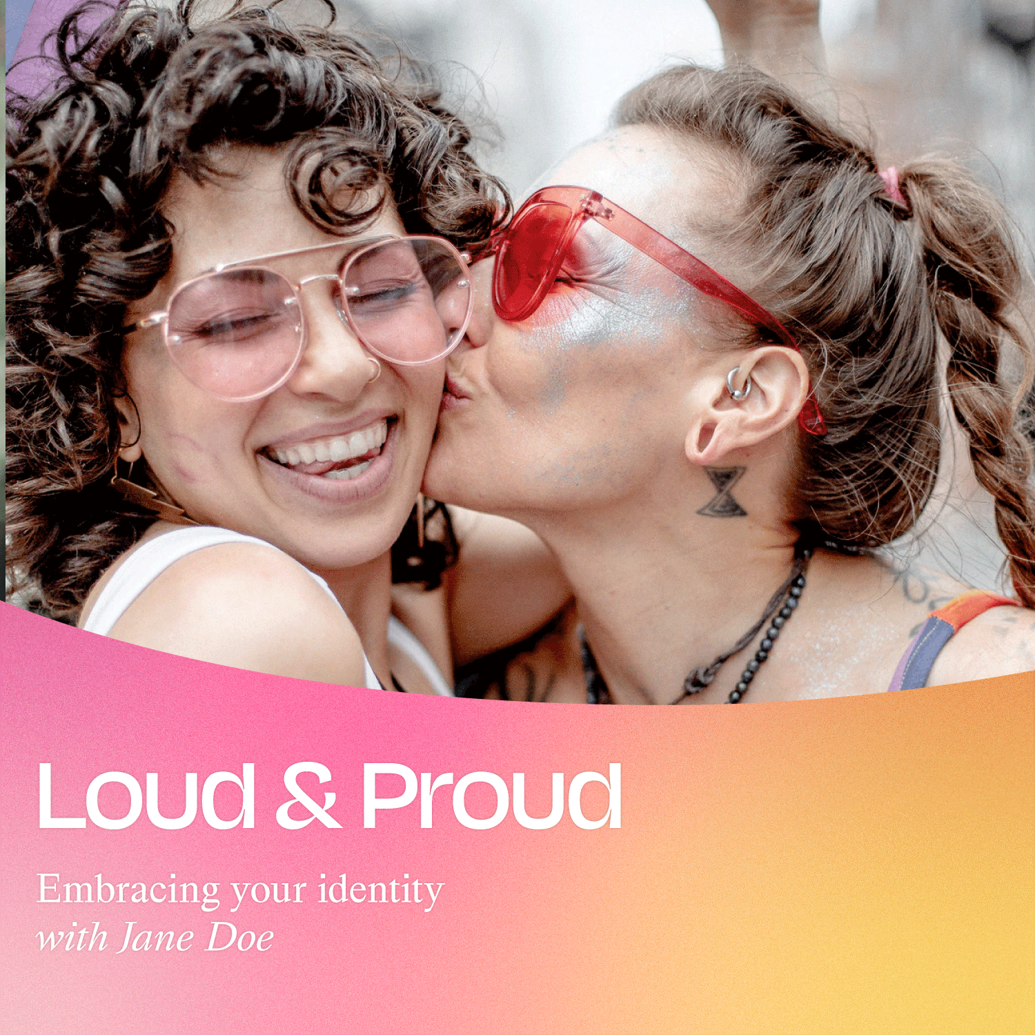 An example of an Instagram post using the lesbian pride flag template.